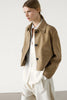 Split suede leather jacket with pocket