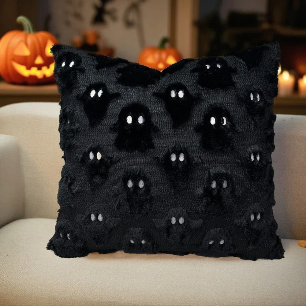 Spooky Ghost Plush Halloween Cushion Cover