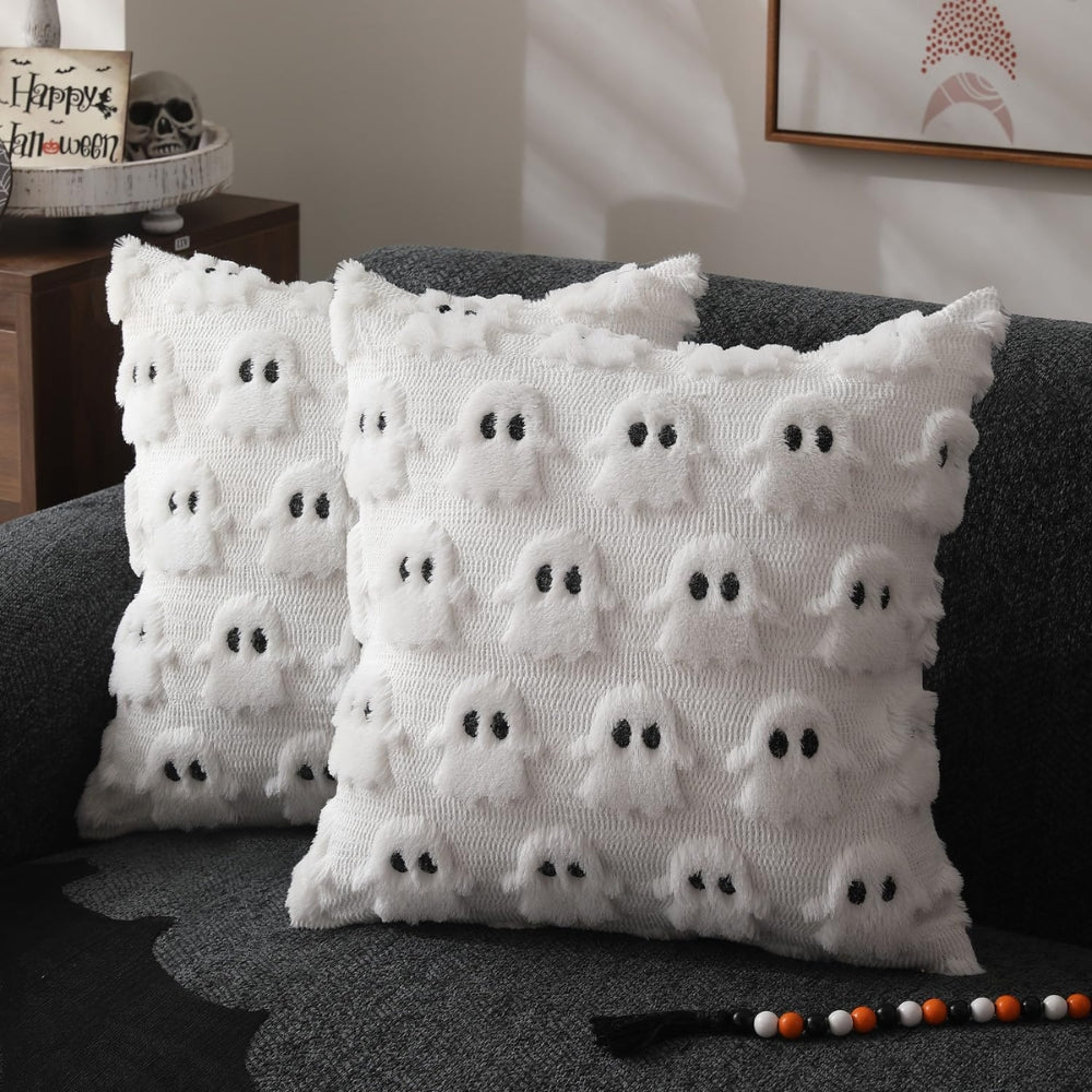 Spooky Ghost Plush Halloween Cushion Cover