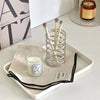 Stainless steel spiral makeup brush holder, modern cosmetic organizer stand for vanity or bathroom storage