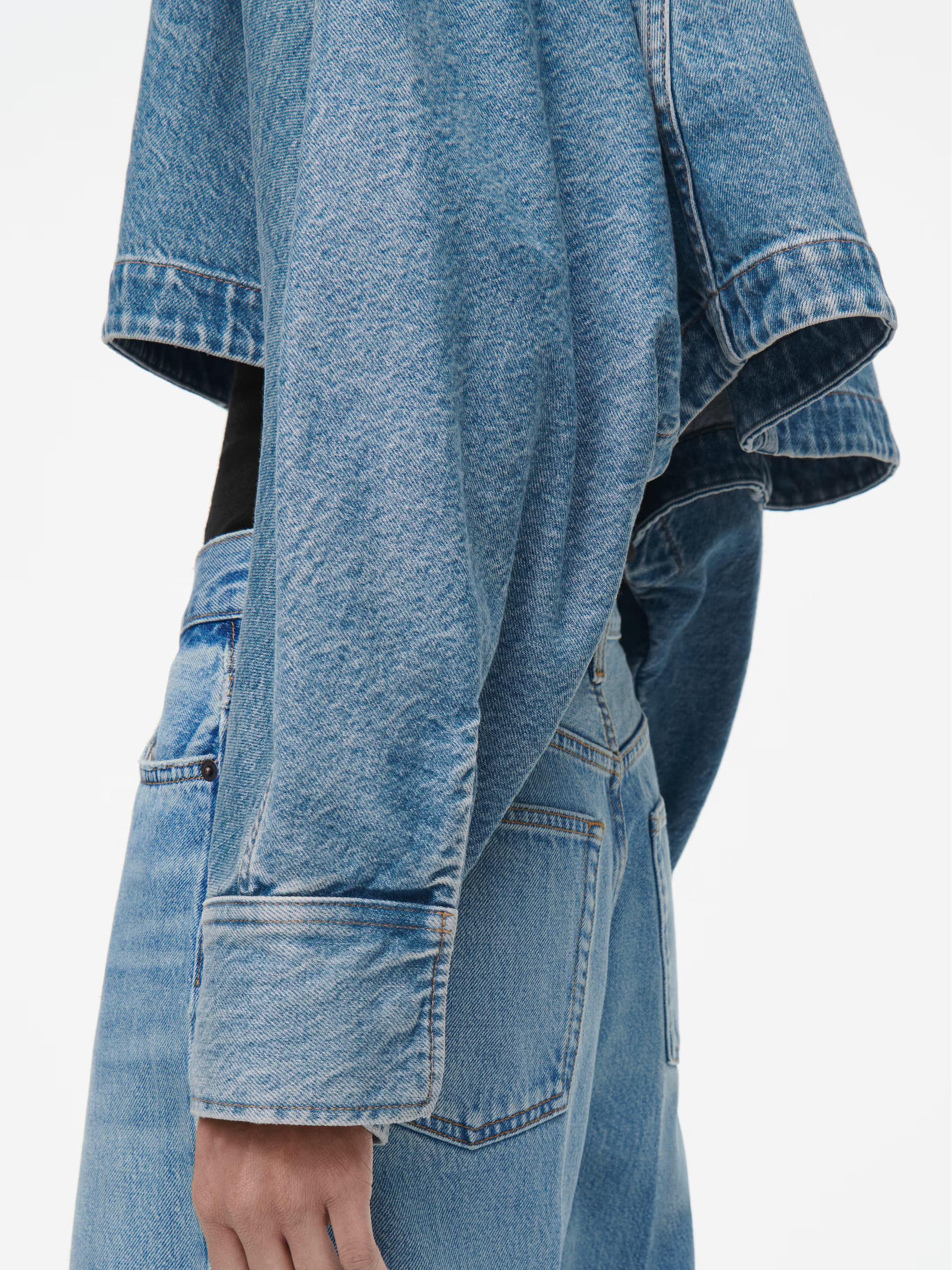 Oversized Cropped Denim Jacket