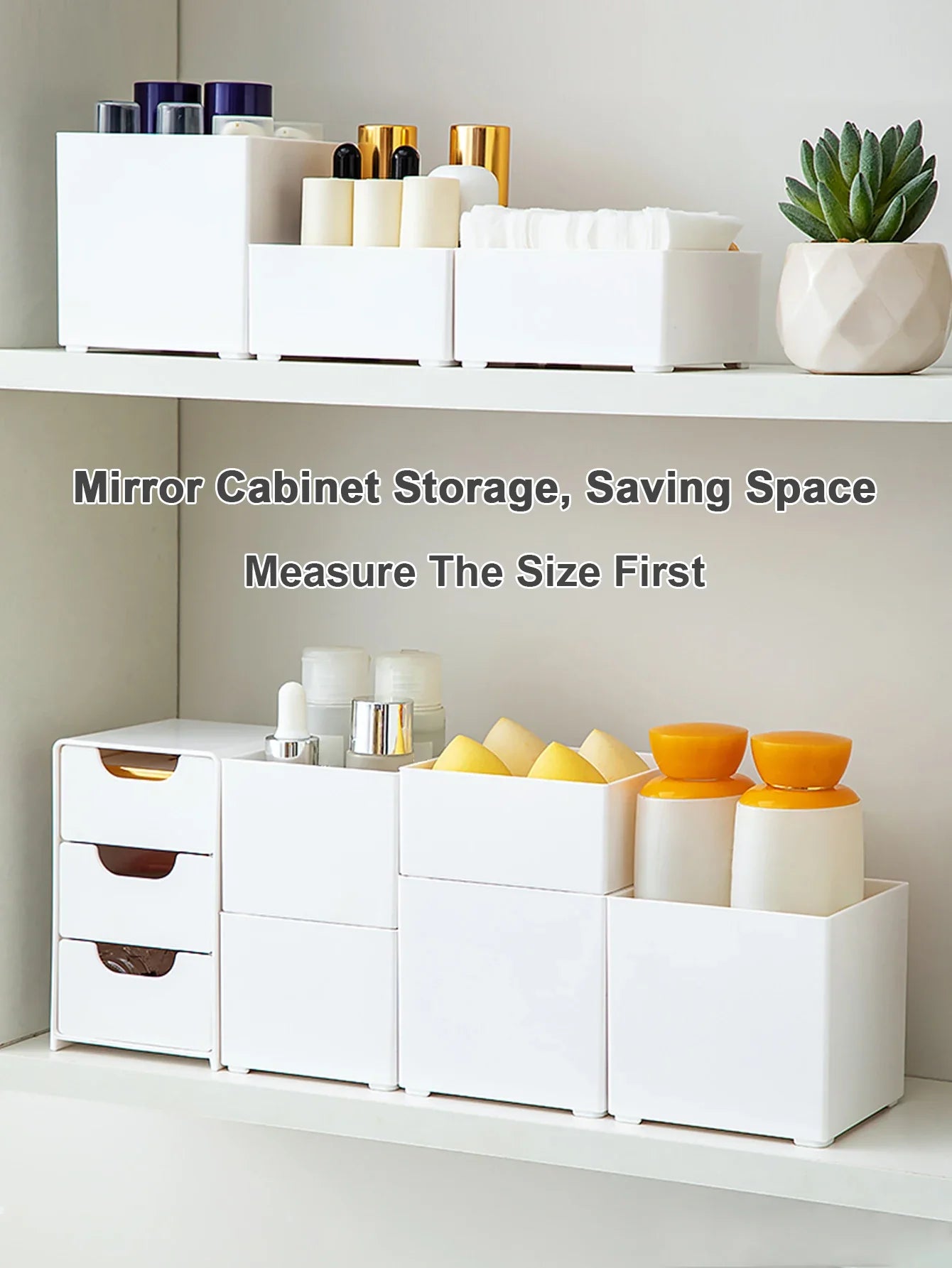 Storage box – Durable plastic – Three-layer design – White – Ideal for jewelry and small items – 9.5 x 5.5 x 4.3 in