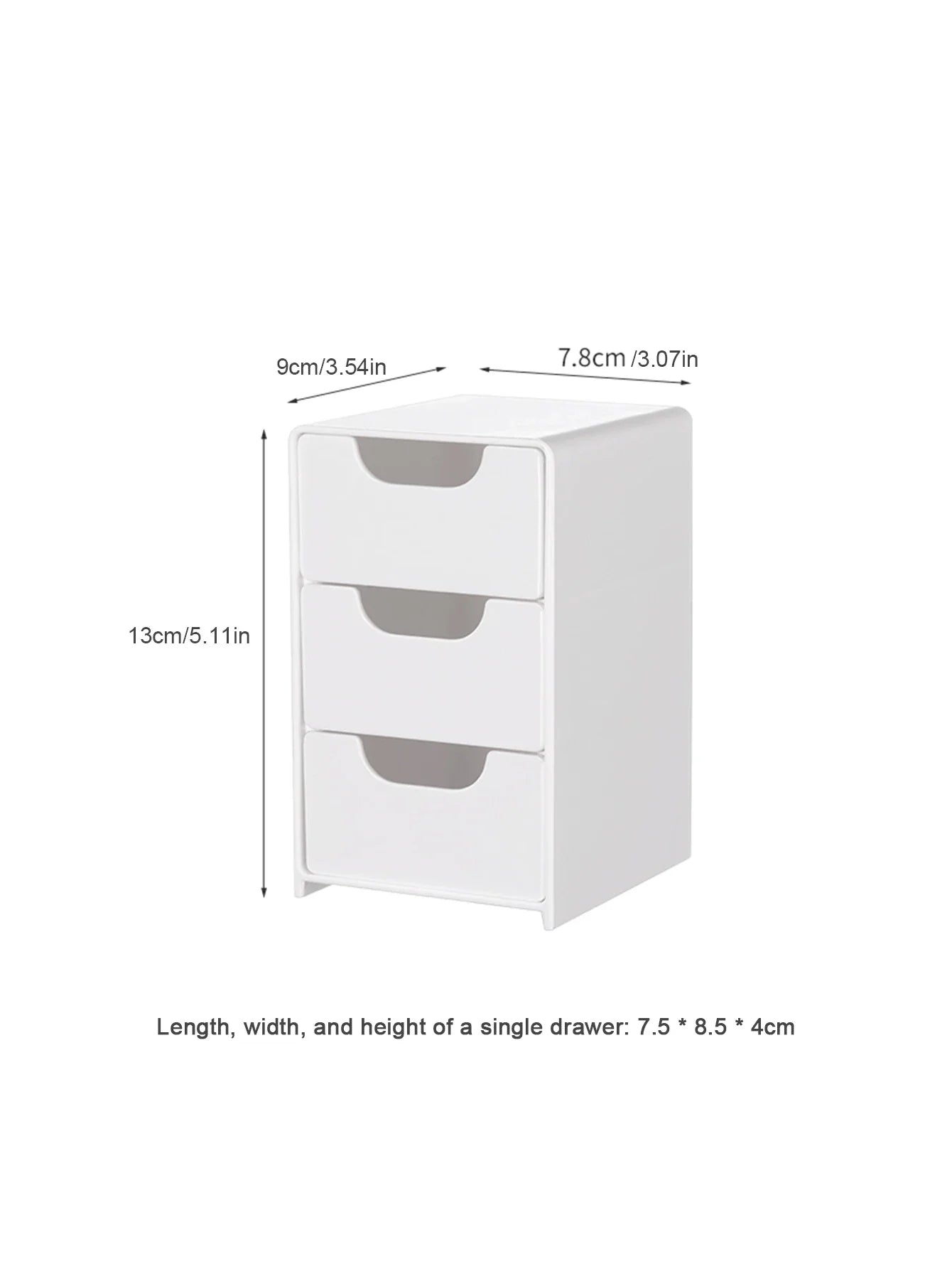 Storage box – Durable plastic – Three-layer design – White – Ideal for jewelry and small items – 9.5 x 5.5 x 4.3 in