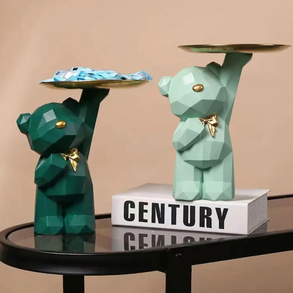 Storage tray – Resin – Geometric bear design – Stylish home or office organizer