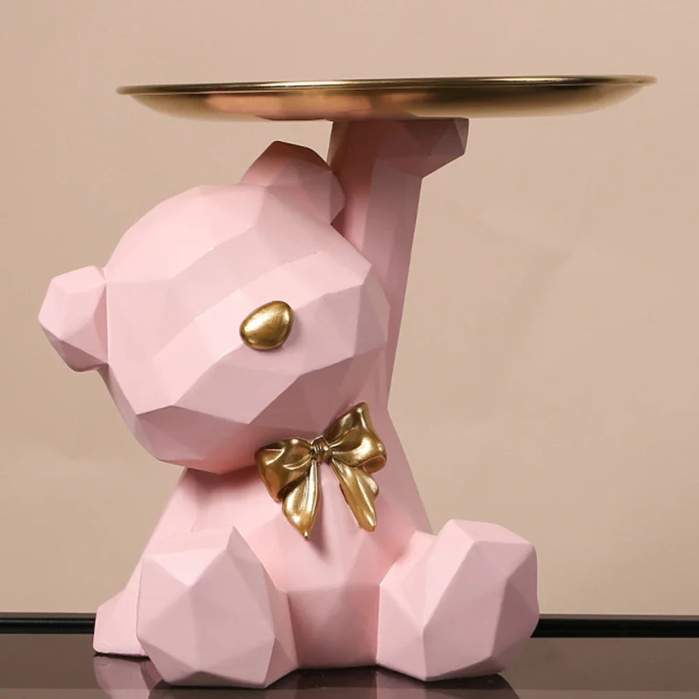 Storage tray – Resin – Geometric bear design – Stylish home or office organizer