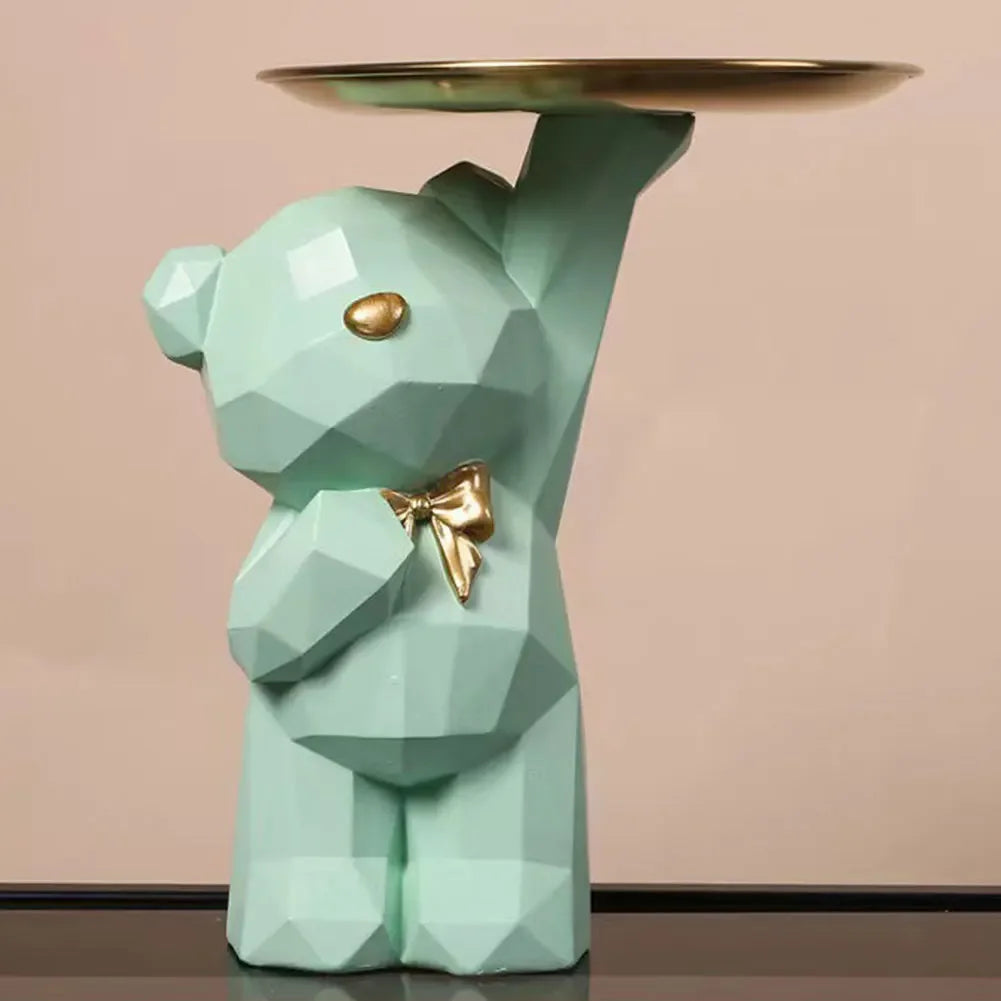 Storage tray – Resin – Geometric bear design – Stylish home or office organizer