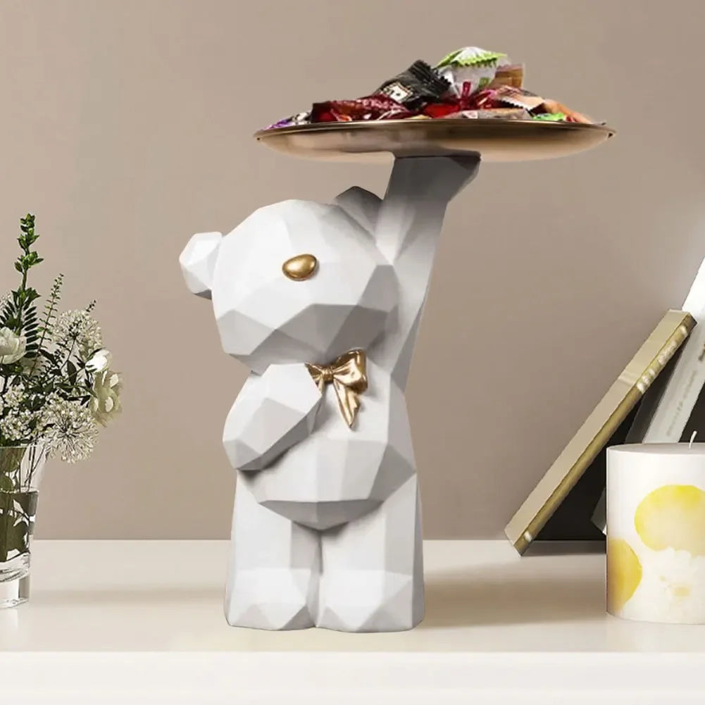 Storage tray – Resin – Geometric bear design – Stylish home or office organizer