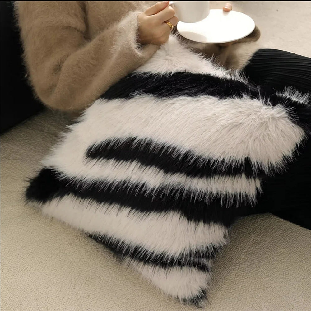 Strié Luxe Faux Fur Cushion Cover