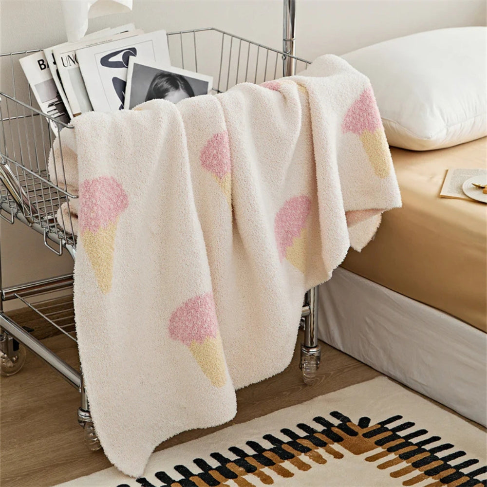 Sucrée Icecream Soft Knit Throw Blanket