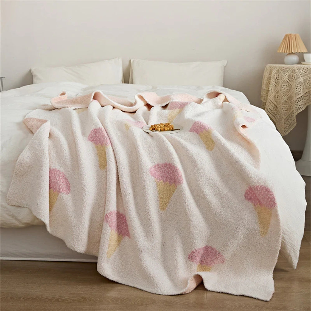Sucrée Icecream Soft Knit Throw Blanket