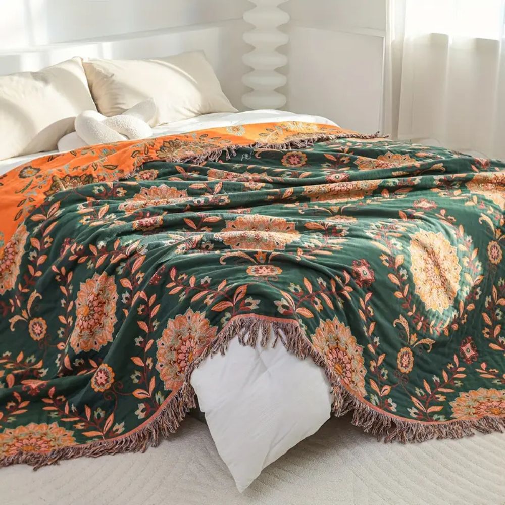 Sunfern Vintage Reversible Cotton Blanket