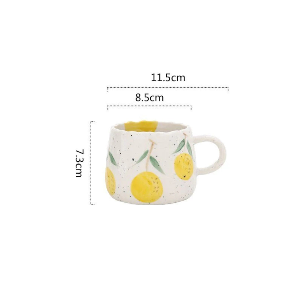 Sunny Fruit Ceramic Coffee Mug Set