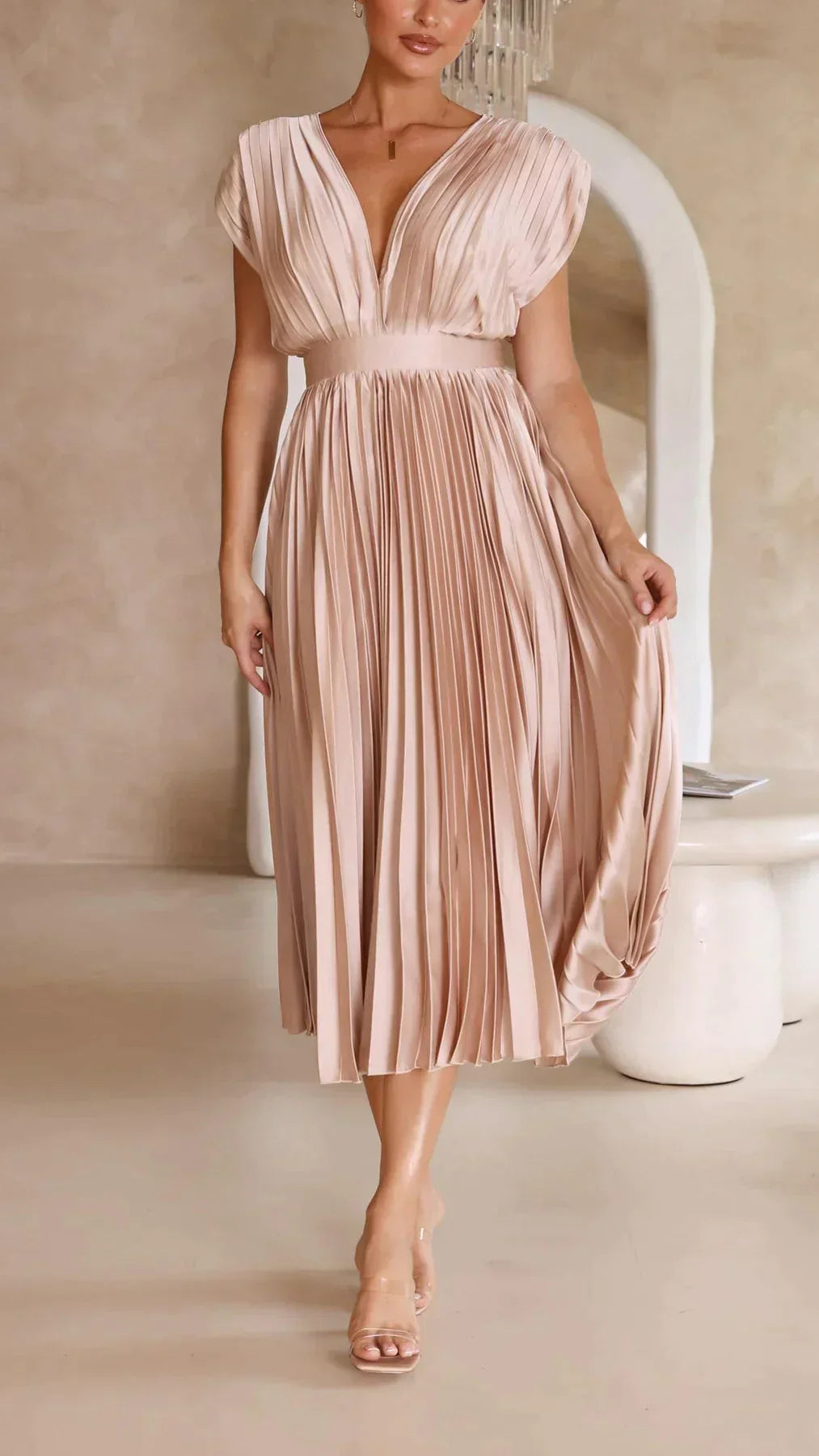 Alexandra |  Elegant sexy pleated dress