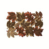 Table runner – Embroidered autumn maple leaf – Flocked brown – Rustic farmhouse design – Perfect for Thanksgiving