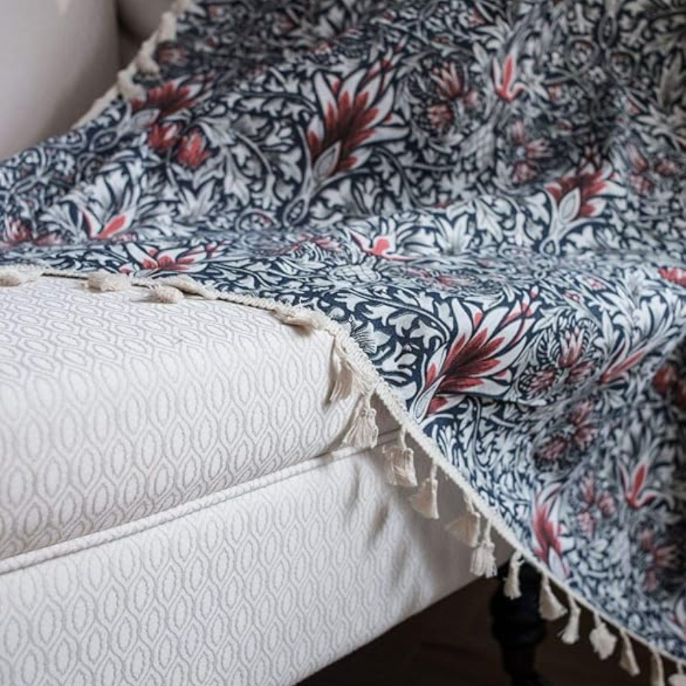 Thistle Ebonleaf Floral Tapestry Curtain