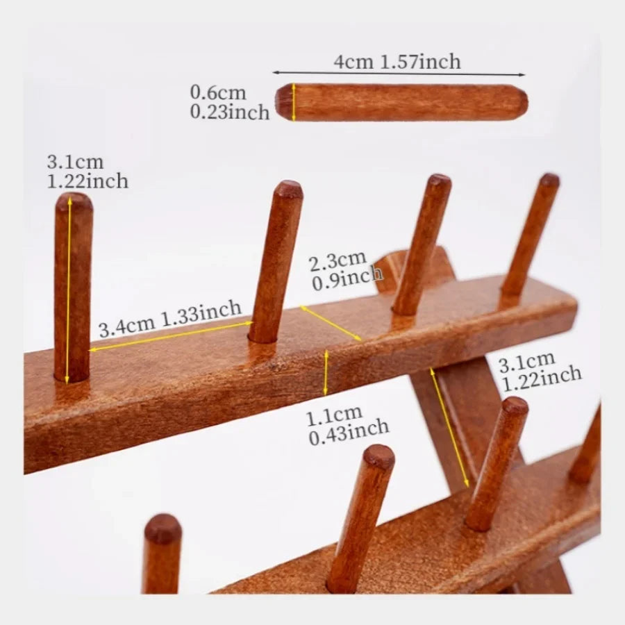 Thread holder – Solid wood – Self-standing design – Holds 30 spools of thread – Eco-friendly craft organizer