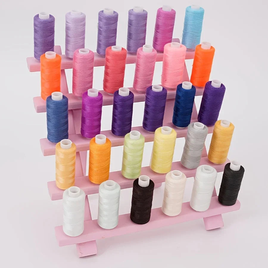 Thread holder – Solid wood – Self-standing design – Holds 30 spools of thread – Eco-friendly craft organizer