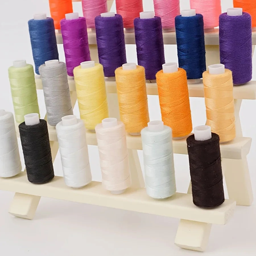 Thread holder – Solid wood – Self-standing design – Holds 30 spools of thread – Eco-friendly craft organizer
