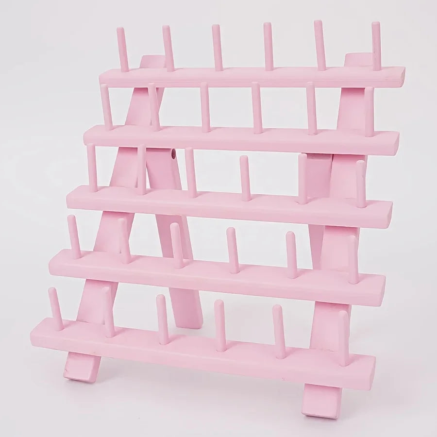 Thread holder – Solid wood – Self-standing design – Holds 30 spools of thread – Eco-friendly craft organizer
