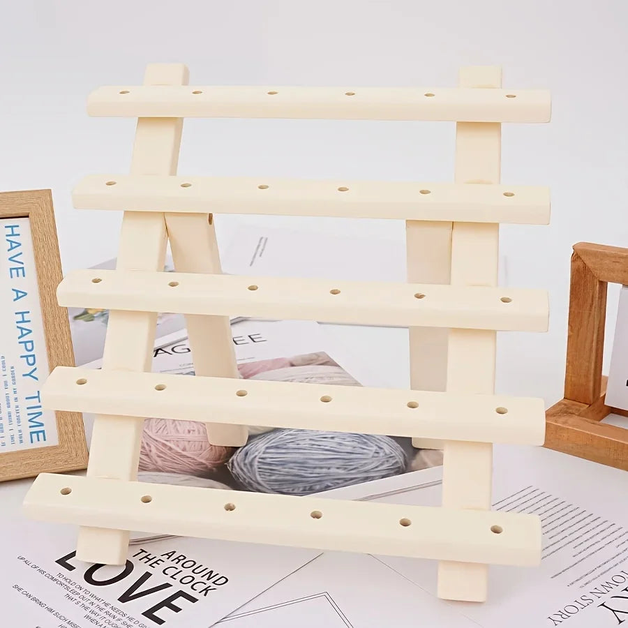 Thread holder – Solid wood – Self-standing design – Holds 30 spools of thread – Eco-friendly craft organizer