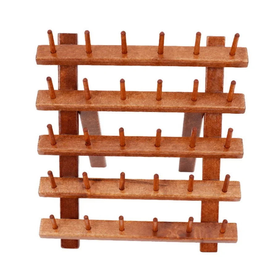 Thread holder – Solid wood – Self-standing design – Holds 30 spools of thread – Eco-friendly craft organizer