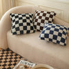 Throw Pillow Cover – Checkerboard Pattern – Soft Polyester-Cotton Blend – Fits 18x18 Pillow Inserts