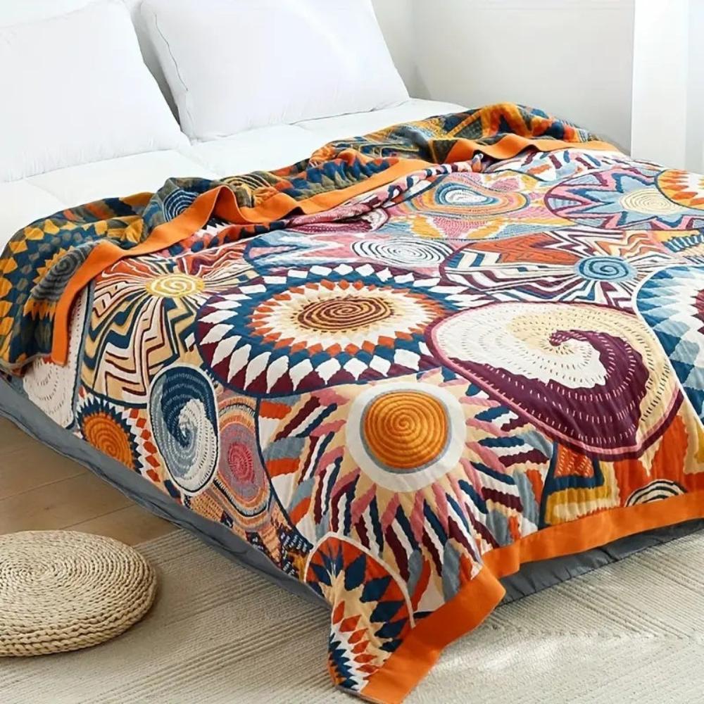 Throw blanket – 100% cotton – Soft and breathable – Cozy all-season comfort
