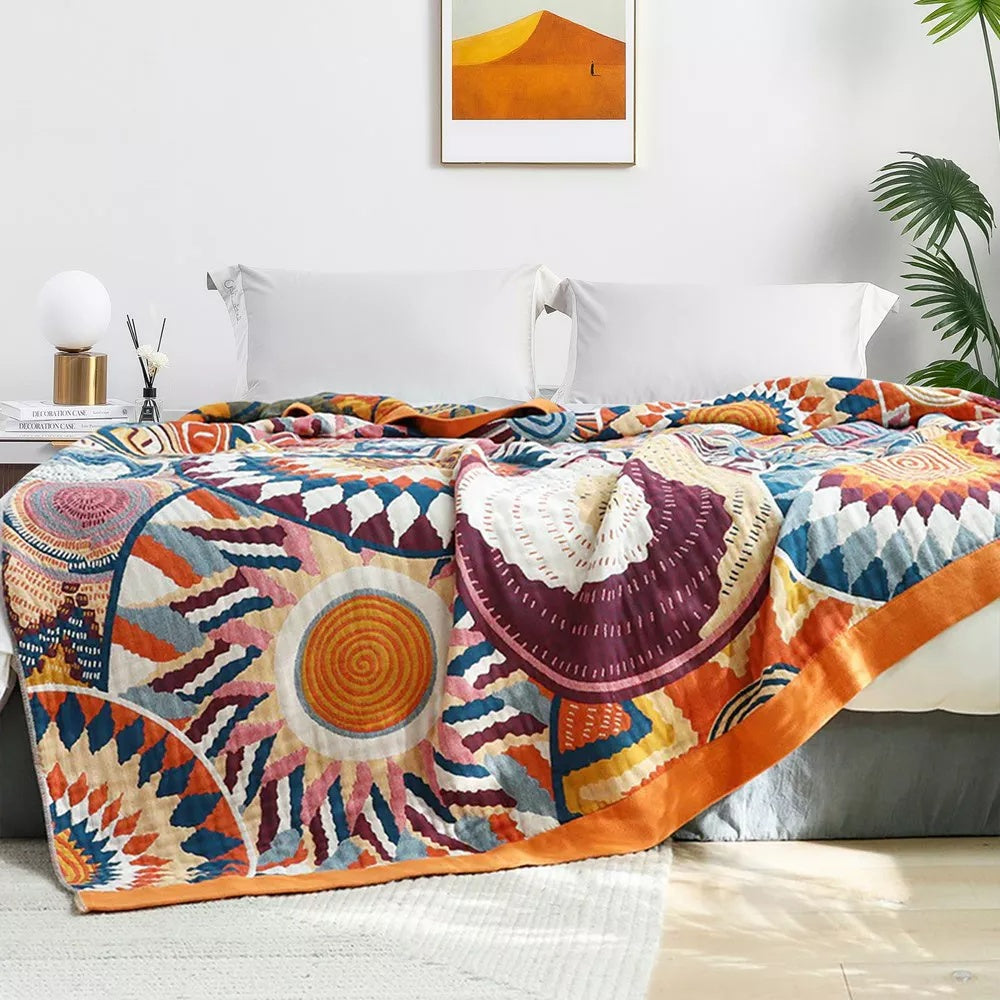 Throw blanket – 100% cotton – Soft and breathable – Cozy all-season comfort