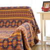 Throw blanket – Cotton-poly blend – Earthy tribal pattern – Reversible design – Cozy home accessory