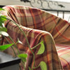 Throw blanket – Soft chenille – Large boho plaid design – Cozy couch cover with tassels – Fall colors