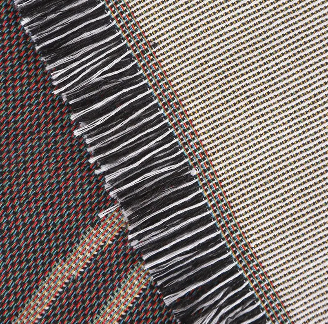 Throw blanket – Soft cotton blend – Multicolor doodle design – Cozy couch accessory – 51.2 x 63 in