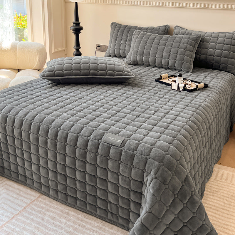 Throw blanket – Soft fabric – Modern square texture – Cozy home accessory