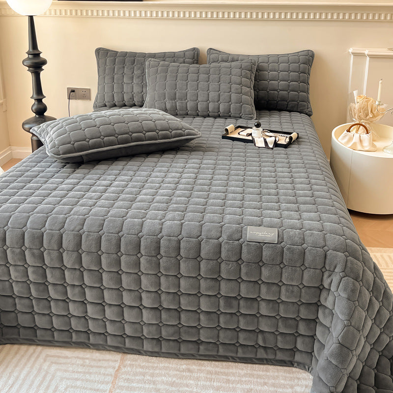 Throw blanket – Soft fabric – Modern square texture – Cozy home accessory