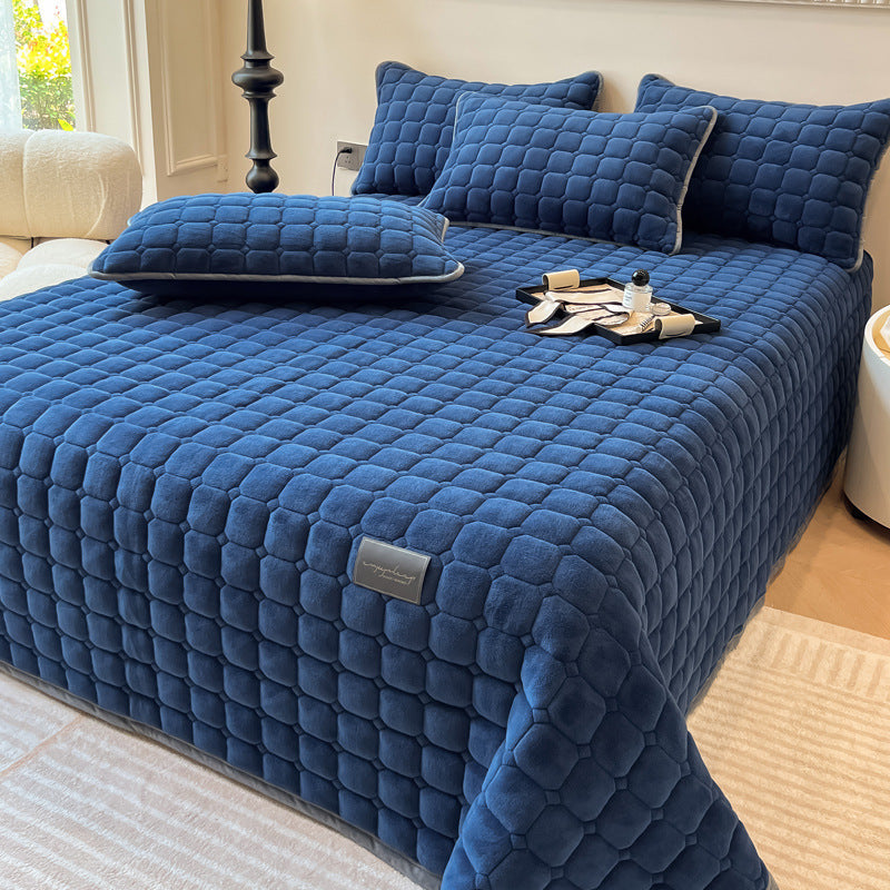 Throw blanket – Soft fabric – Modern square texture – Cozy home accessory