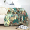 Throw blanket – Woven cotton – Jungle tiger print – Cozy sofa or bed accessory – 60 x 80 inches