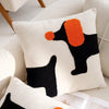 Throw pillow cover – 100% polyester – Cute embroidered animal design – Cozy home accessory – 17.7 x 17.7 in