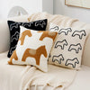 Throw pillow cover – 100% polyester – Cute embroidered animal design – Cozy home accessory – 17.7 x 17.7 in
