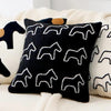 Throw pillow cover – 100% polyester – Cute embroidered animal design – Cozy home accessory – 17.7 x 17.7 in