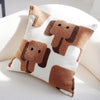 Throw pillow cover – 100% polyester – Cute embroidered animal design – Cozy home accessory – 17.7 x 17.7 in