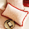 Throw pillow cover – Soft fabric – Pink retro design – Decorative home accent for living room