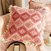 Throw pillow cover – Soft fabric – Pink retro design – Decorative home accent for living room