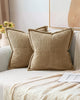 Throw pillow cover – Soft striped ribbed velvet – Neutral tones – Decorative accent for living room or bedroom