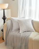 Throw pillow cover – Soft striped ribbed velvet – Neutral tones – Decorative accent for living room or bedroom