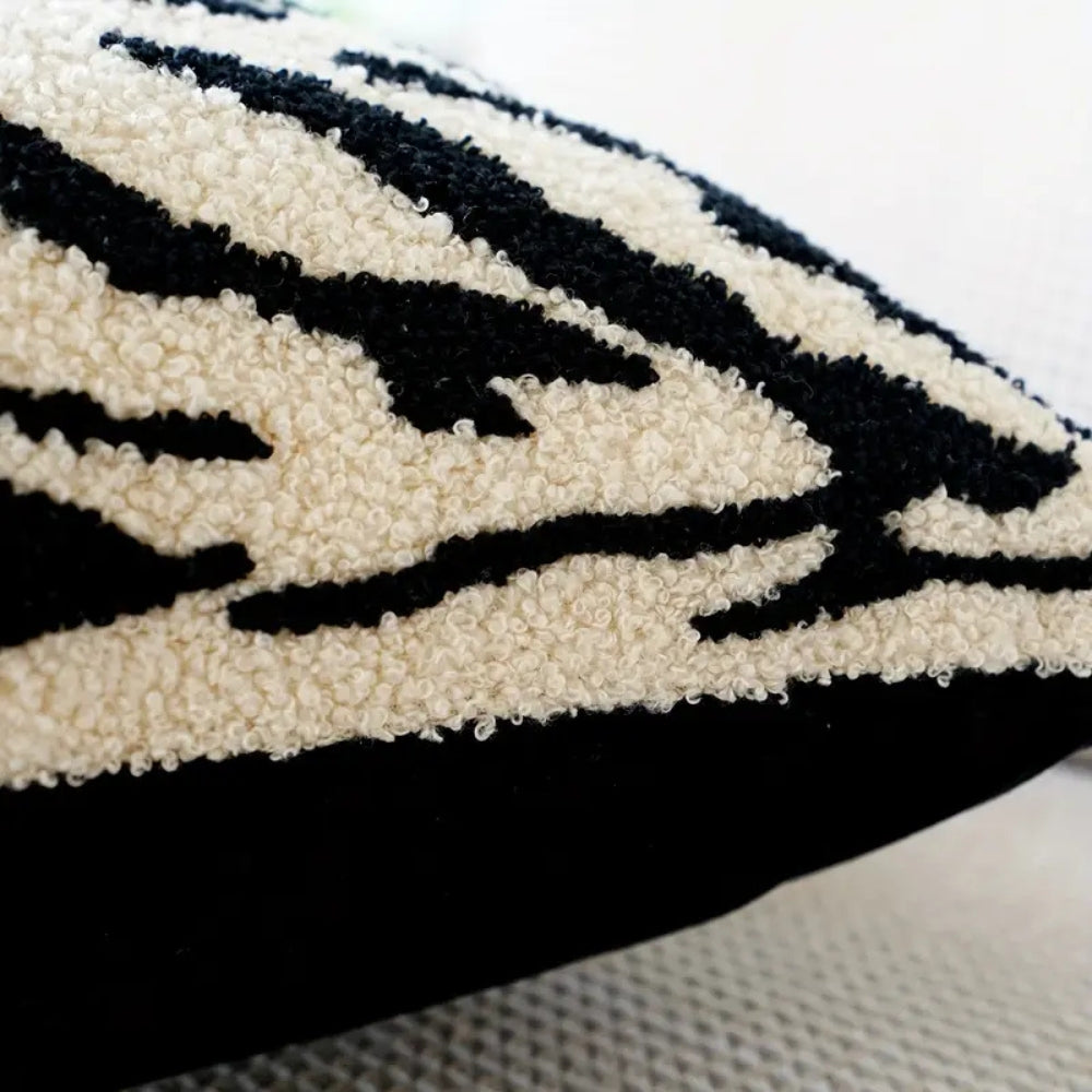 White Tiger Stripe Cushion Cover