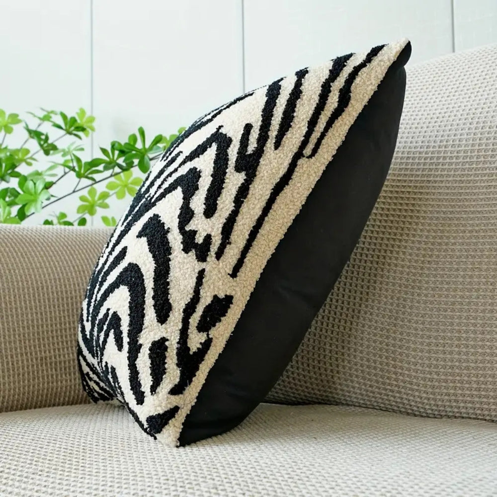 White Tiger Stripe Cushion Cover