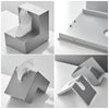 Tissue box cover – L-shaped design – Sleek plastic – Space-saving corner solution – White
