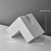 Tissue box cover – L-shaped design – Sleek plastic – Space-saving corner solution – White