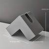 Tissue box cover – L-shaped design – Sleek plastic – Space-saving corner solution – White