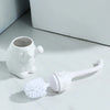 Toilet brush set – Elegant white design – Durable brush with plastic handle for bathroom organization