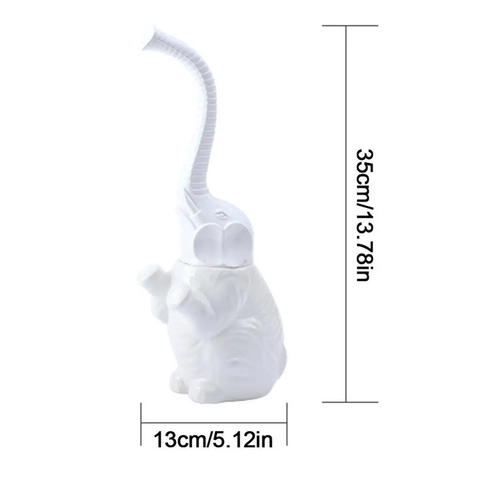 Toilet brush set – Elegant white design – Durable brush with plastic handle for bathroom organization